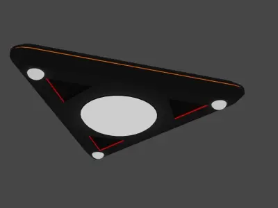 Triangle UFO version 3 Free low-poly 3D model