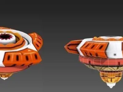 Cartoon Spin Low-poly 3D model