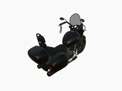 Motorcycle Cartoon B06 Full Black - Custom Vehicle Design Low-poly 3D model