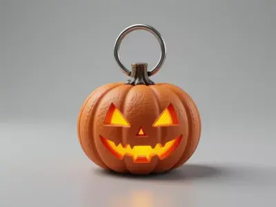 Pumpkin Keychain 3D Printable Pumpkin Car Bike Key Accessory 3D print model