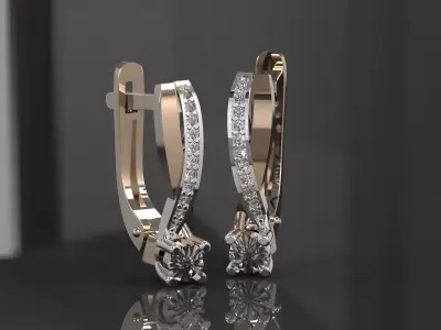 Luxury Ring and Earrings 3D Jewelry Set 3D print model