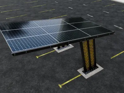 TRIPLE L TYPE MODERN SOLAR CARPORT TYPE-17 3D model