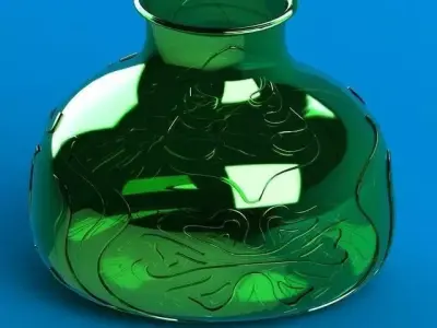 Decorated Glass Jar Free 3D model