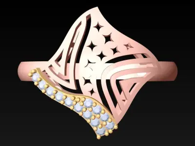 Diamond Ring - Womens Rings - GN120 Free 3D print model