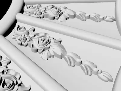 Central decor ornament for furniture 3D model 1020