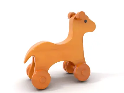 Wooden Animal Push Toy Model Pack Low-poly 3D model