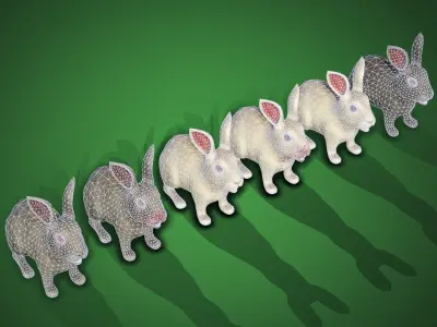 Bunny Rigged Animated Game-ready Low-poly 3D model