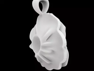 Rose Pendant Flat Back 3D Print Model 3D print model