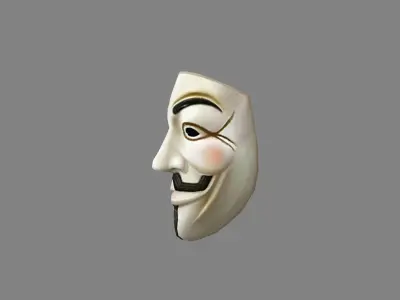 mask - V for Vendetta Low-poly 3D model