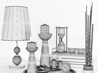 Decorative set 6 Low-poly 3D model