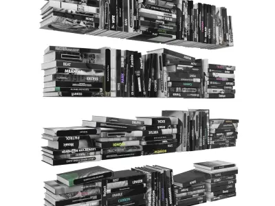 Books 150 pieces 3-4-3 Low-poly 3D model