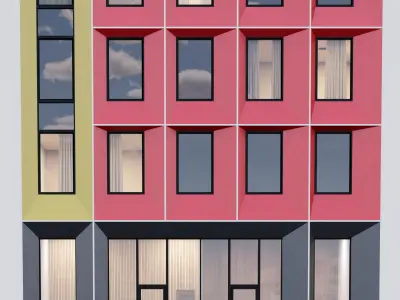 Modern building fasade 5 3D model