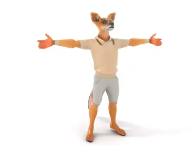 Anthropomorphic Fox Character Model Pack for Animation Low-poly 3D model