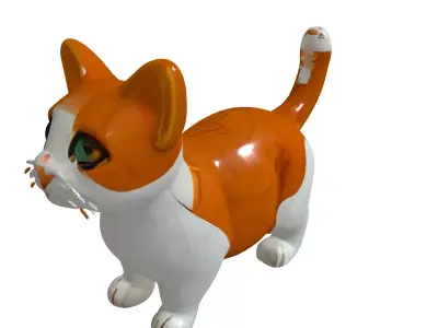 Cute Stylized Cat Figurine Low-poly 3D model
