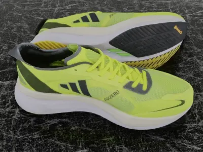 ADIDAS ADIZERO BOSTON 11 3D SHOES - YELLOW Low-poly 3D model