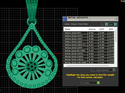 Teardrop gold pendant   3D printable model  3D print model