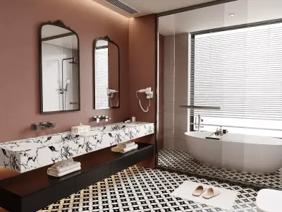 Modern Light-Luxury Bathroom 3D model