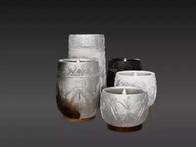 Candle Holder Diffuser Set 3D Model Modern Home Decor Low-poly 3D model