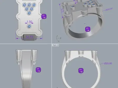 Billiards game controller ring 3D print model
