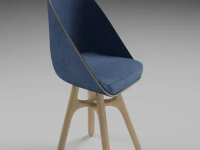 blue kitchen chair 3D model