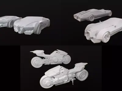 CYBERPUNK 2077 luxury exotic vehicles 3D Model Pack