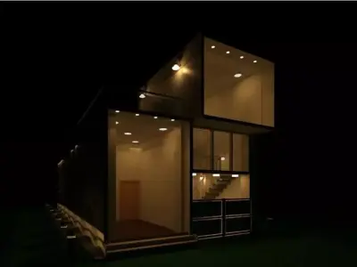residential House 2BHK with shop 3D model