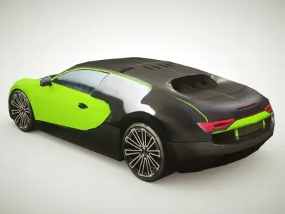 Generic Supercar v5 multicolors Low-poly 3D model