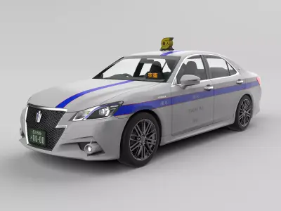 Japanese Taxi Kojin TOYOTA Crown Athlete2013 3D model