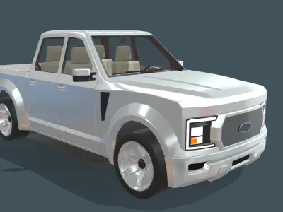 Modern Pickup Truck 1 Low-poly 3D model