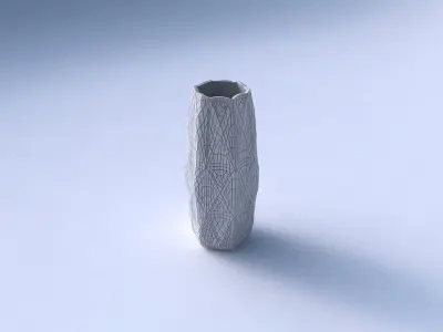 Vase hexagon with fine mosaic plates 3D print model