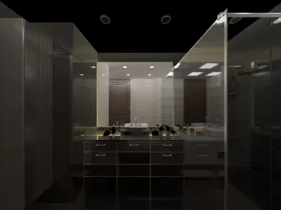 Luxury Bathroom Model - Modern Bathroom Design -  Low-poly 3D model