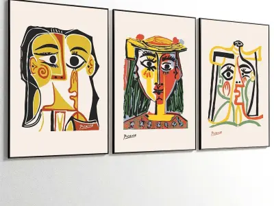 Abstract Painting Set of 3 pieces - No 22 Low-poly 3D model