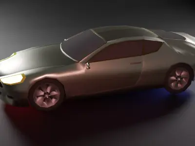 Low Poly Car silver Low-poly 3D model