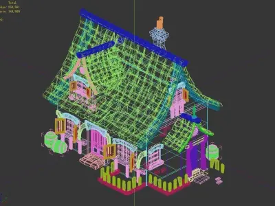 Game Cartoon - House 02 3D model