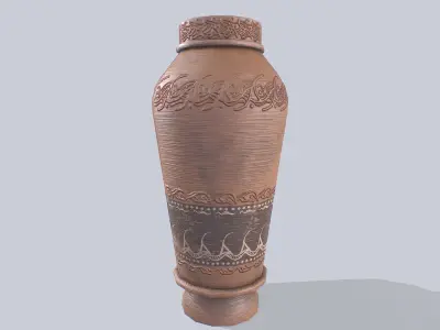 Clay pot Low-poly 3D model