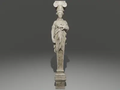 Decorative Statue Pillar 3D model Low-poly 3D model