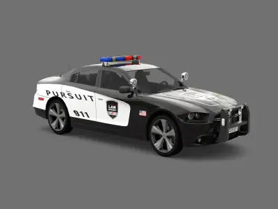 Police Car Low-poly 3D model