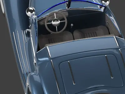 Mercedes 1938 540k blueprint with open top 3D model