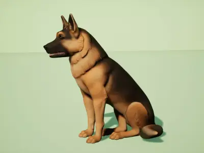 Shepherd dog Low-poly 3D model