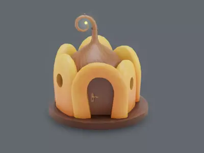 Low poly Cute house Free low-poly 3D model