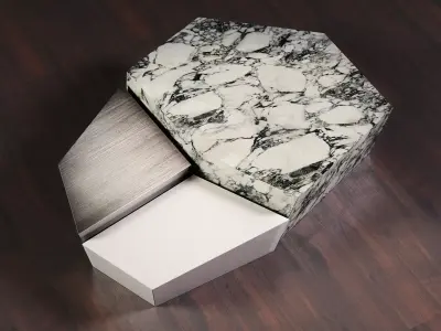 Threesome coffee table made of marble 3D model
