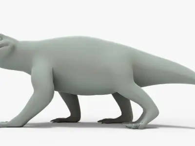 Simosuchus Rigged Basemesh Low-poly 3D model