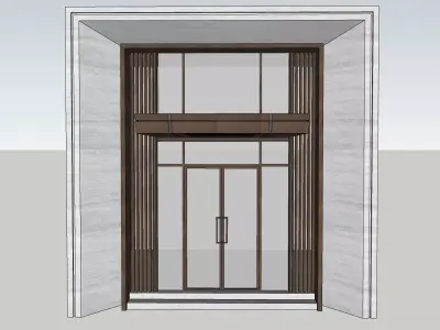 main entrance glass door double height 3d sketchup model 3D model