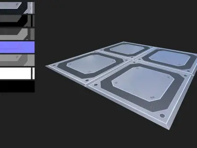 Scifi floor Low-poly 3D model
