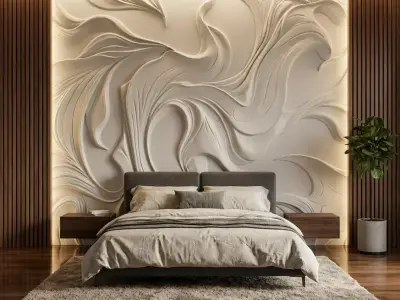 modern panel wall decor set relief mural CNC 156 3D model