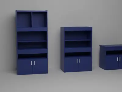 Simple book shelves or cabinets Free 3D model