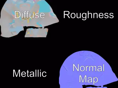 Iridescent Crystal Gem model pack Low-poly 3D model