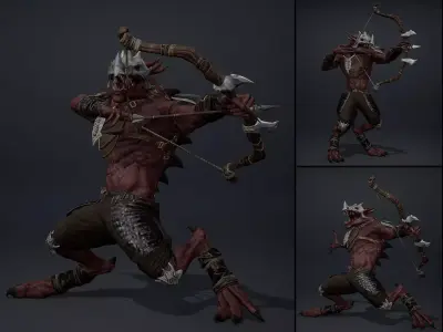 Mist Archer Arm1 Brutal Low-poly 3D model