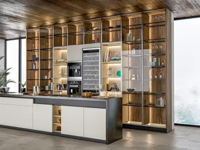 Kitchen Modern interior 0037  3D model