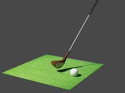 Golf Club and Ball 3D Low-poly 3D model